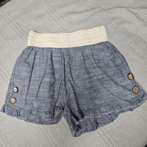 Twenty Second Blue Shorts with Cream Waistband